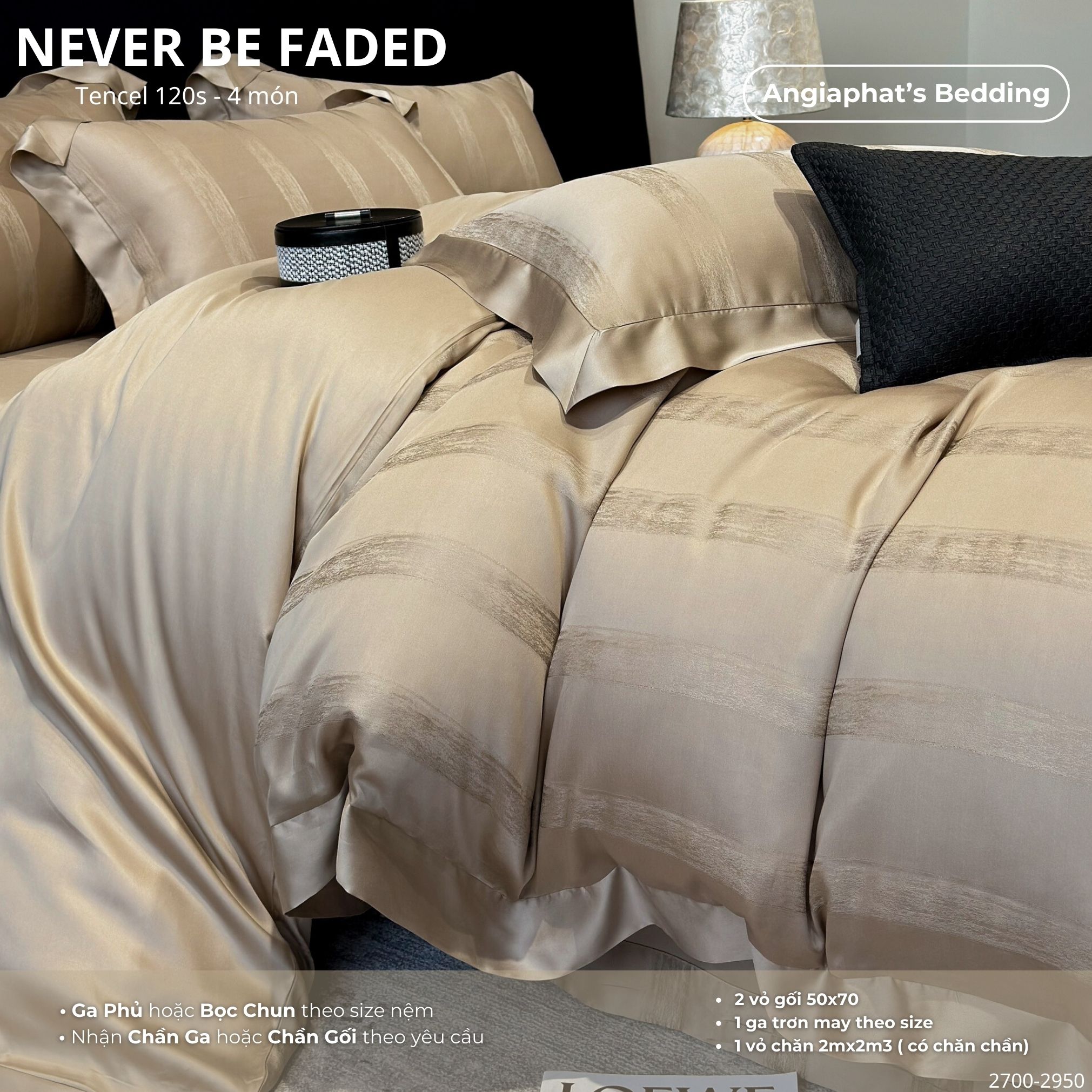 Set Chăn Ga Tencel 120s NEVER BE FADED - Màu 5