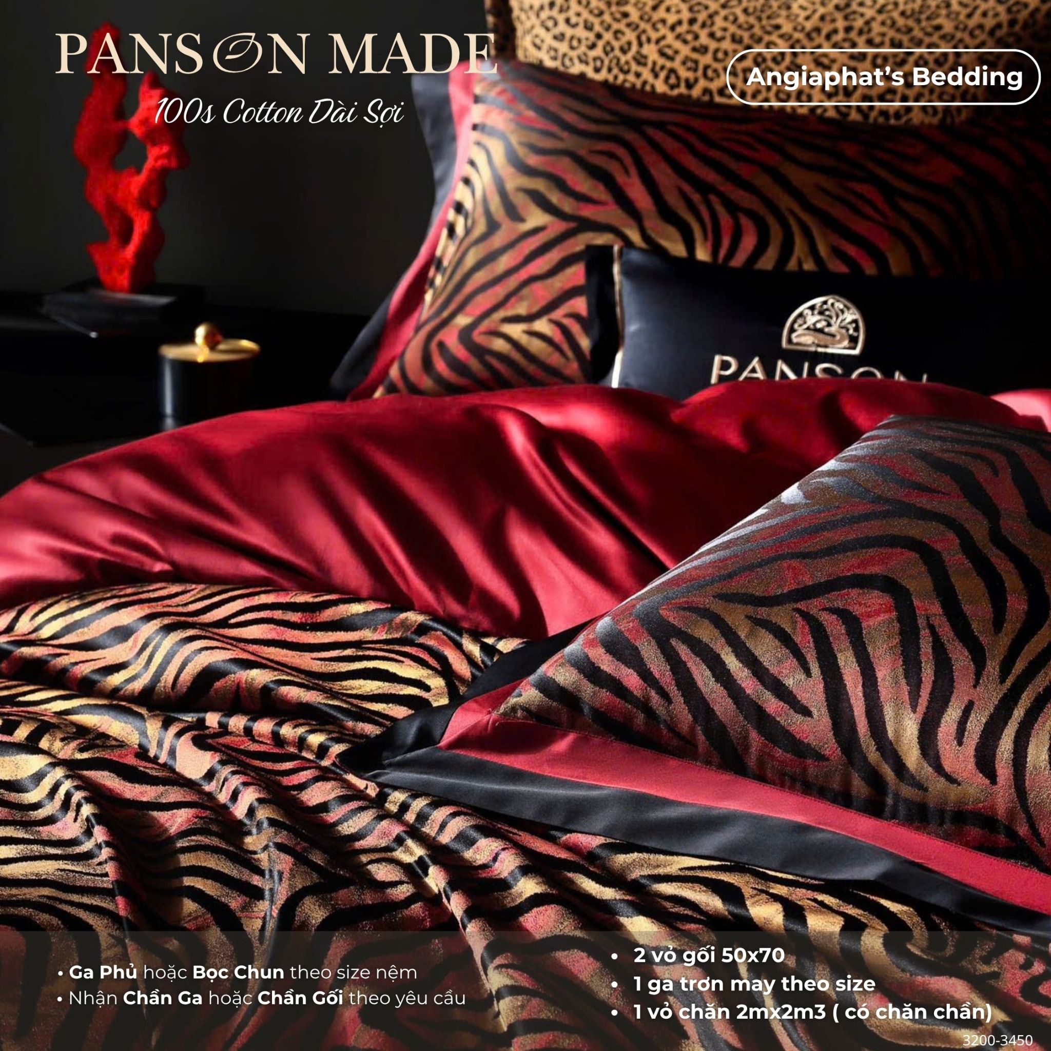 Set Chăn Ga Gấm Dệt Tơ Tằm mix Cotton Úc - PANSON MAZE - Màu 6
