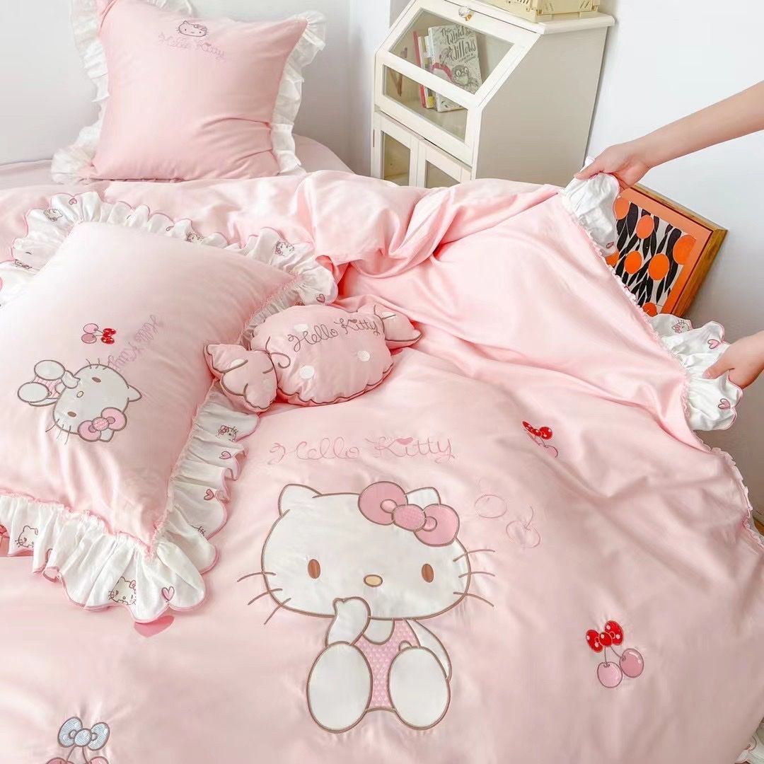  Bộ Chăn Ga Lụa 60s Kids - Hello Kitty - 3 