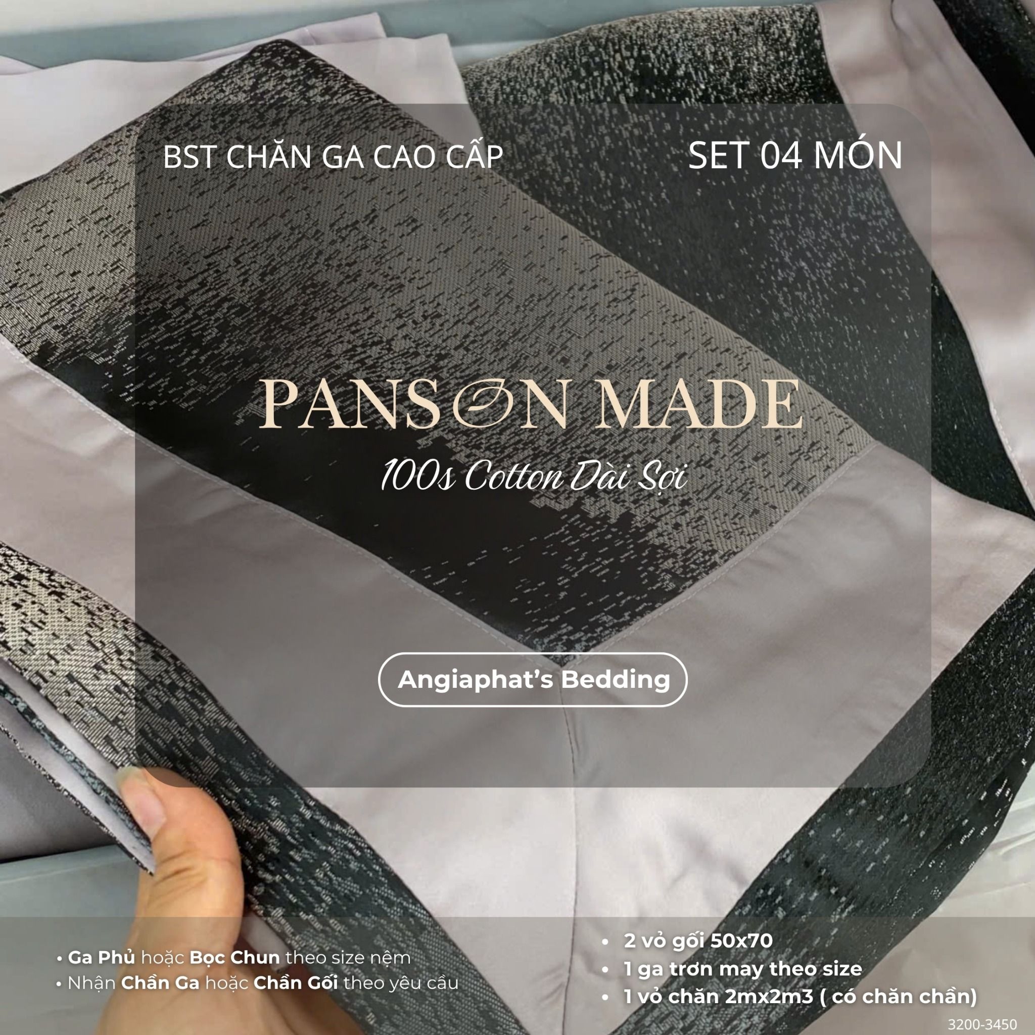 Set Chăn Ga Gấm Dệt Tơ Tằm mix Cotton Úc - PANSON MAZE - Màu 7