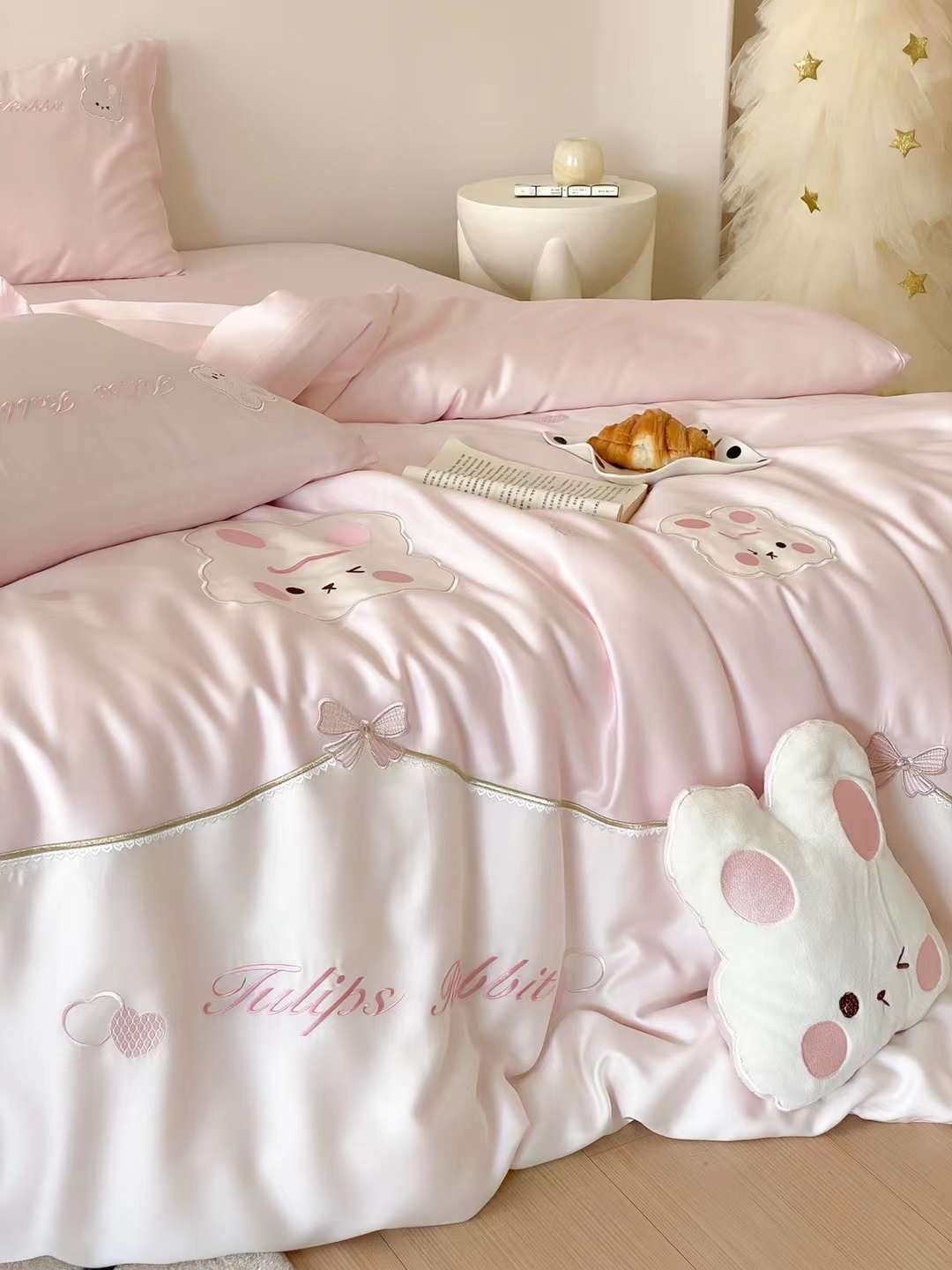 Bộ Chăn Ga Tencel 100s Cho Bé - Tulip Rabbit