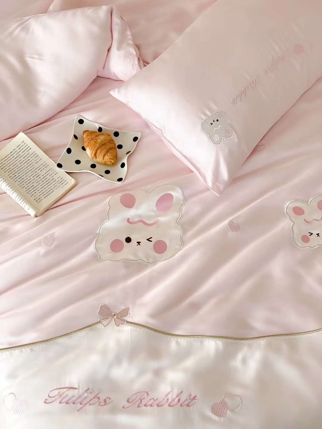 Bộ Chăn Ga Tencel 100s Cho Bé - Tulip Rabbit
