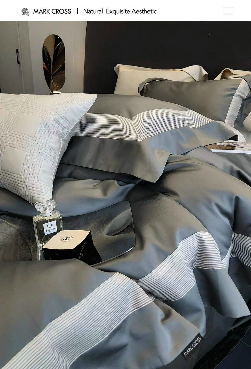 Bộ Vỏ Chăn Ga Cao Cấp - Nano Silk - GHI