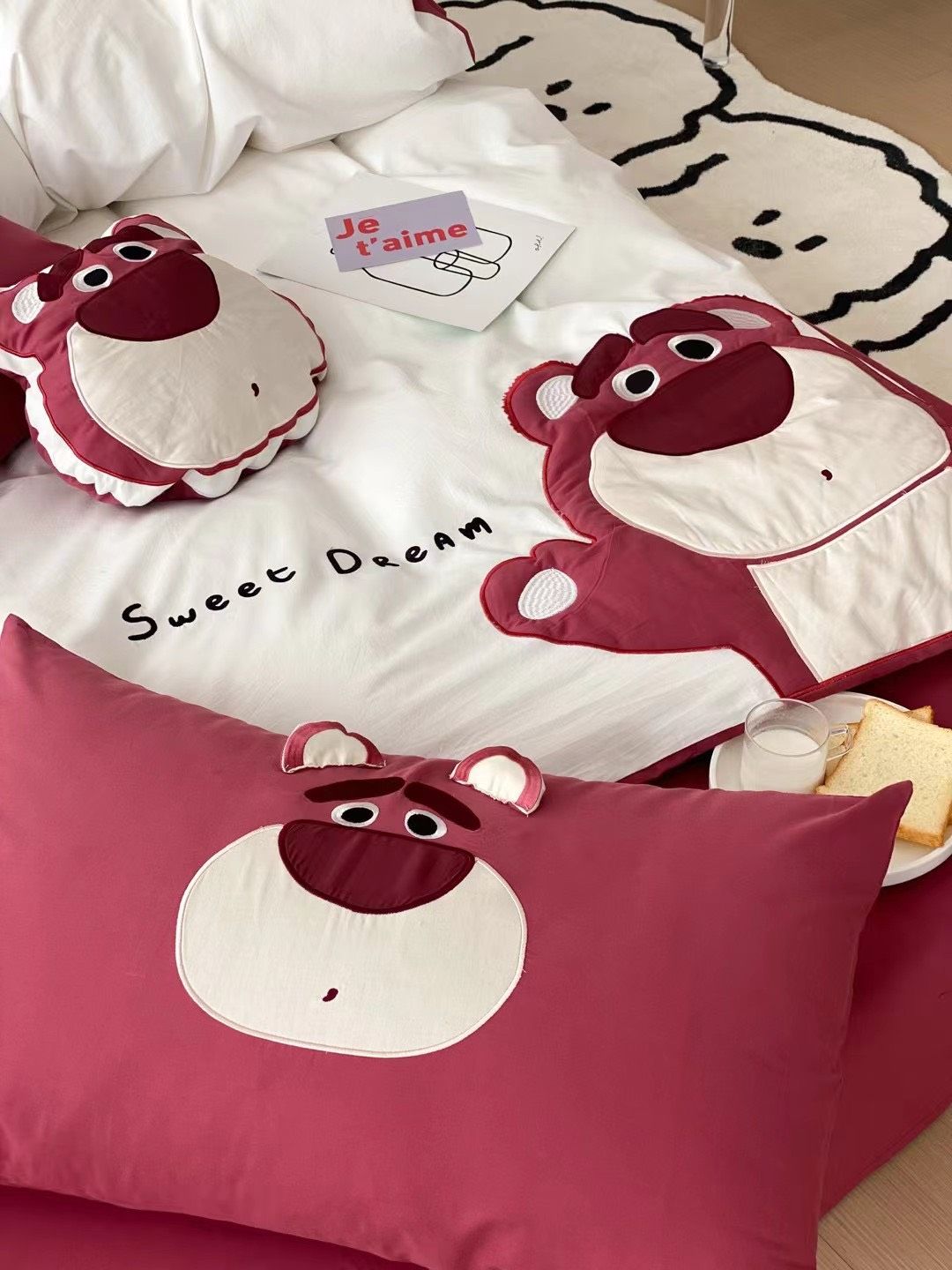  Bộ Vỏ Chăn Ga Gối Trẻ Em - Cotton Linen Kids - Gấu Đỏ 