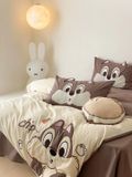  Bộ Vỏ Chăn Ga Gối Trẻ Em - Cotton Linen Kids - Sóc Nâu 