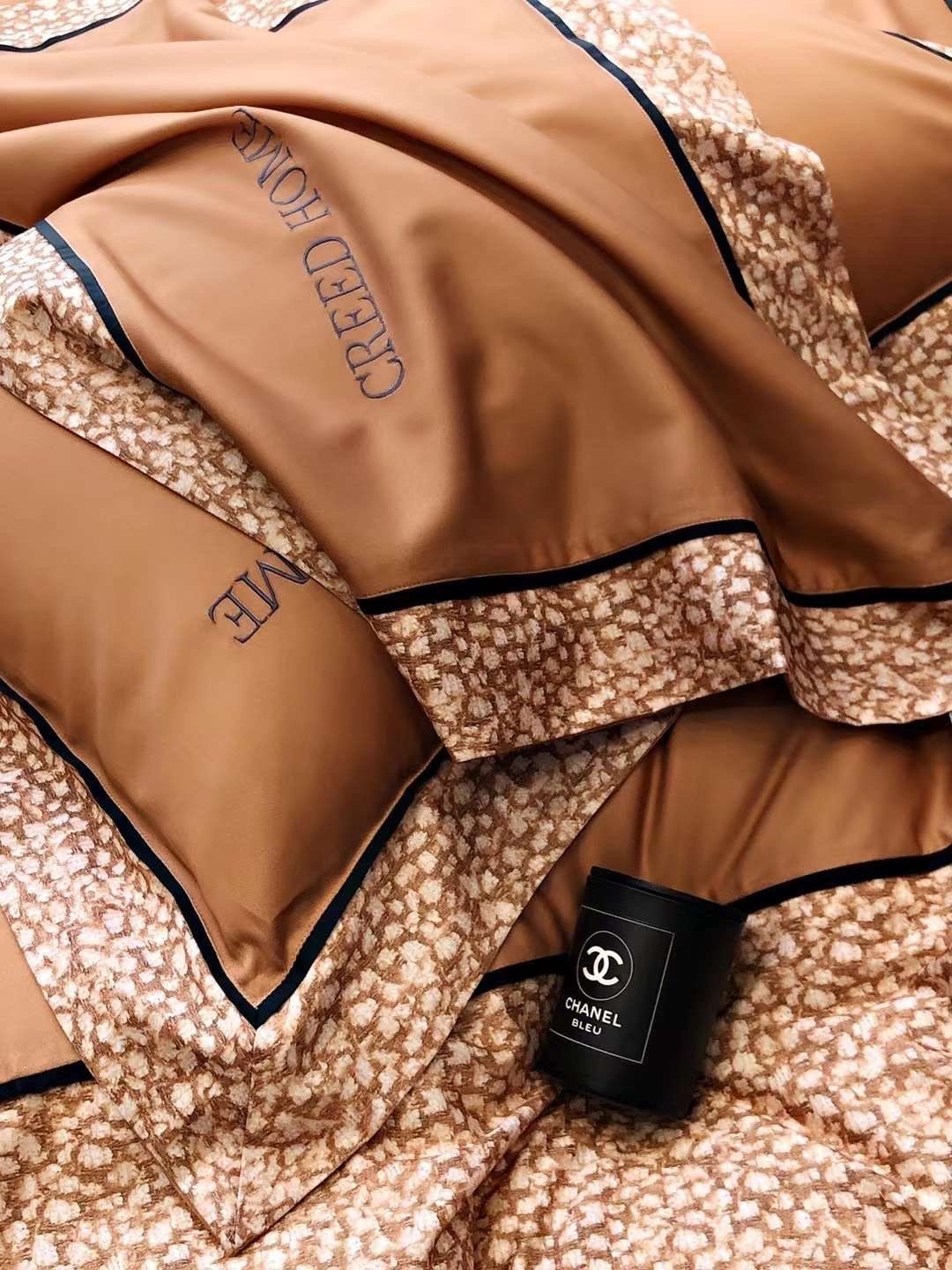 BỘ CHĂN GA LỤA SATIN 100S - MÀU CAM ĐẤT