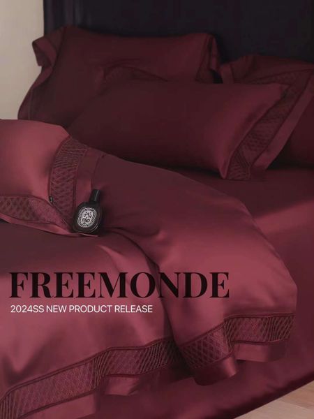  BỘ CHĂN GA TENCEL 120S FREEMONDE 2024 - MÀU ĐỎ 