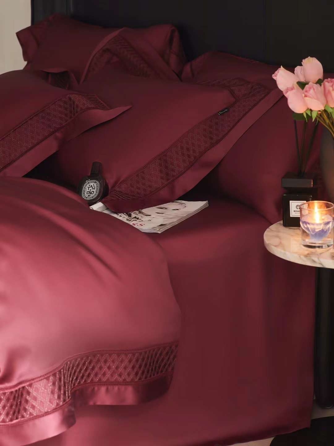 BỘ CHĂN GA TENCEL 120S FREEMONDE 2024 - MÀU ĐỎ