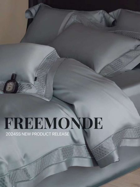  BỘ CHĂN GA TENCEL 120S FREEMONDE 2024 -  MÀU XANH 