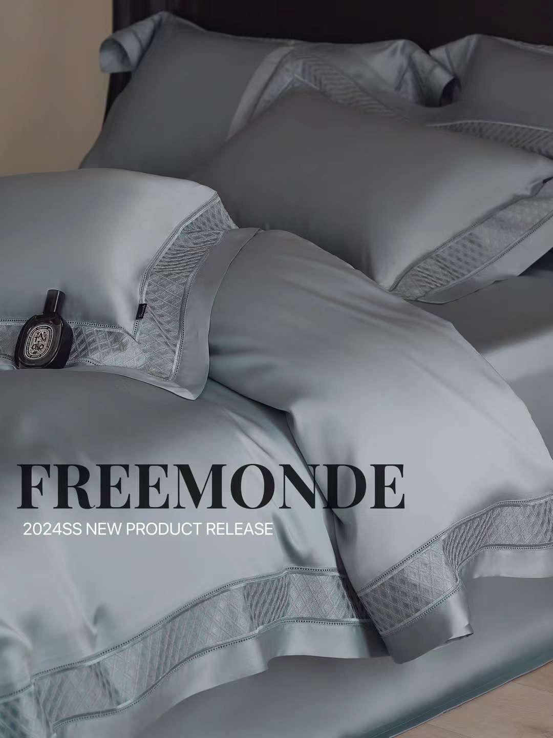 BỘ CHĂN GA TENCEL 120S FREEMONDE 2024 - MÀU XANH