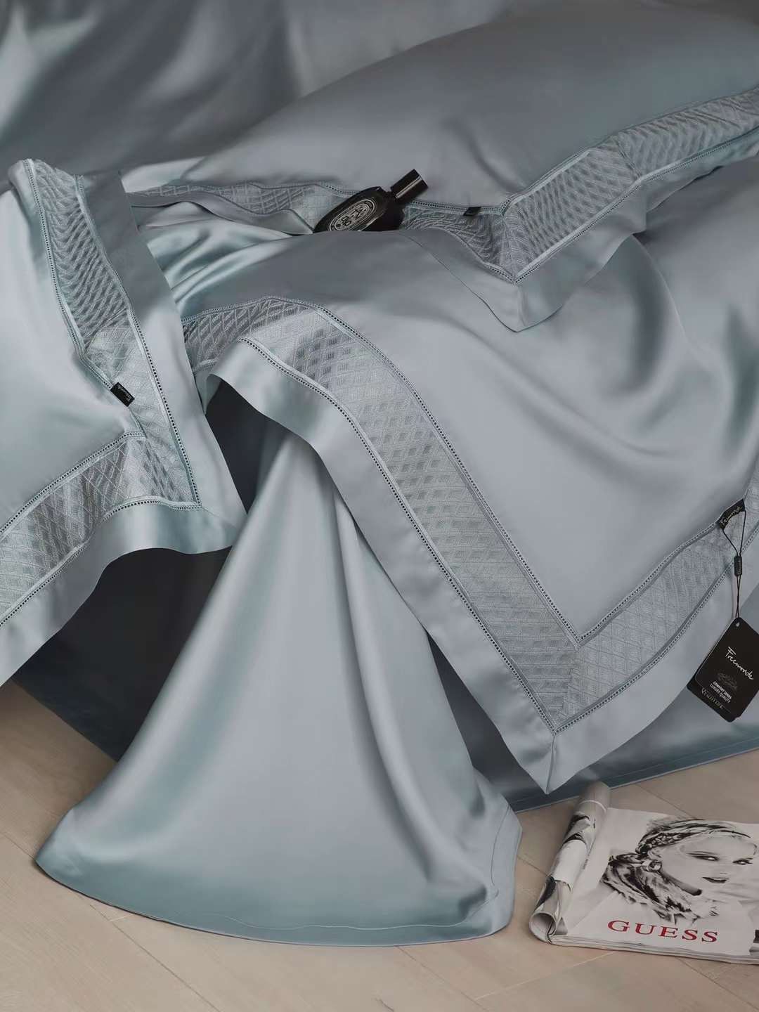 BỘ CHĂN GA TENCEL 120S FREEMONDE 2024 - MÀU XANH