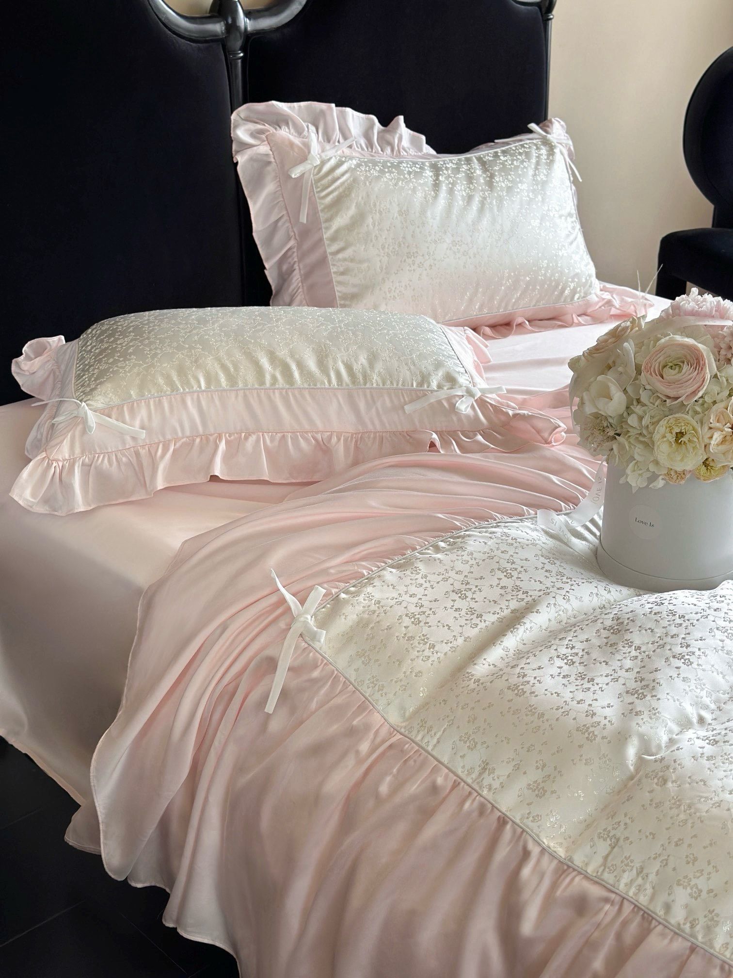 Tencel Young YZ Viền Hoa - Màu Hồng