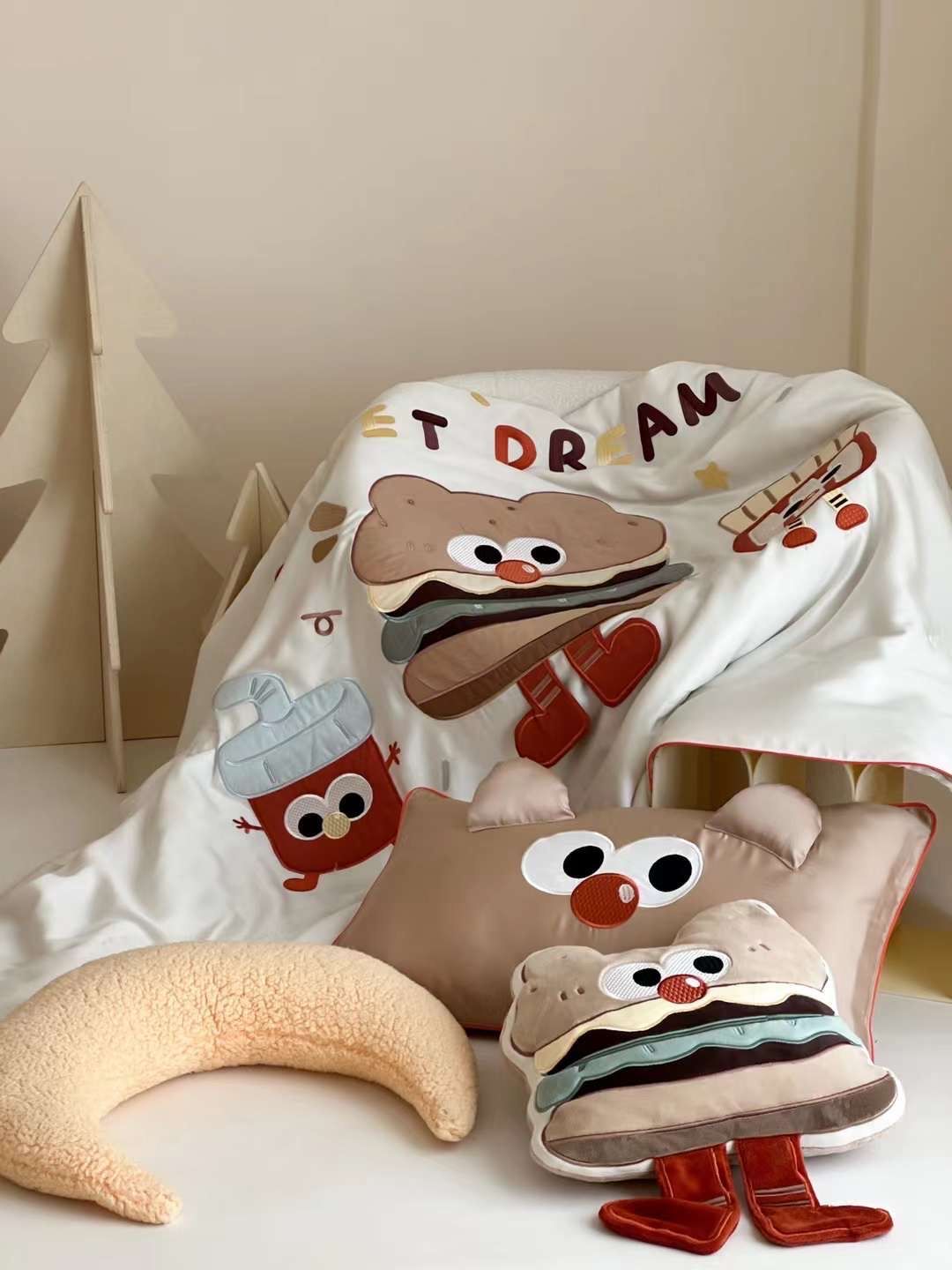 Chăn ga tencel chăn hè cho bé - Sweet dream Nâu