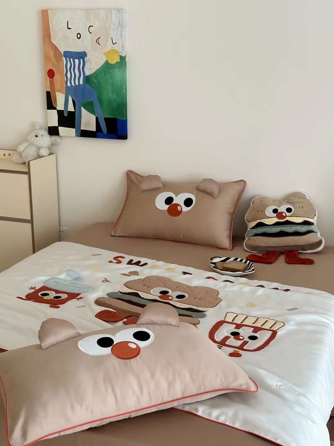 Chăn ga tencel chăn hè cho bé - Sweet dream Nâu