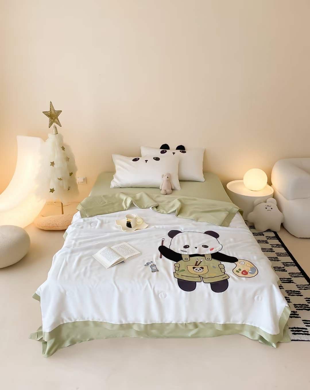Chăn ga tencel chăn hè cho bé - Gấu Trúc
