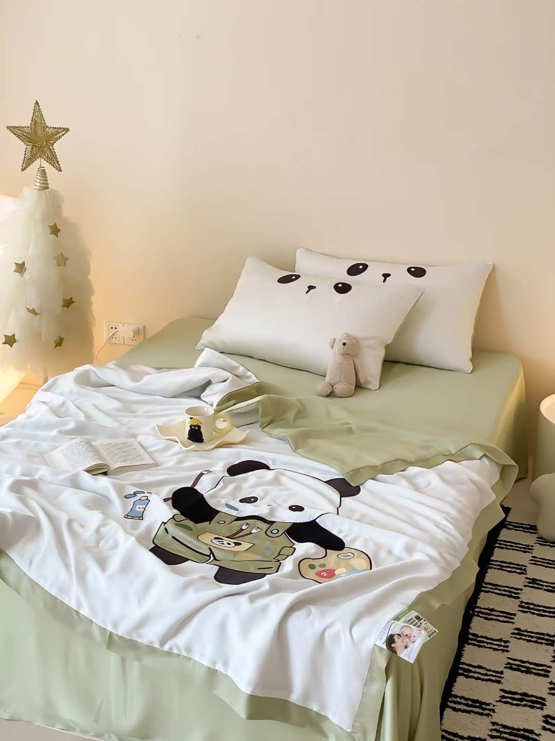Chăn ga tencel chăn hè cho bé - Gấu Trúc