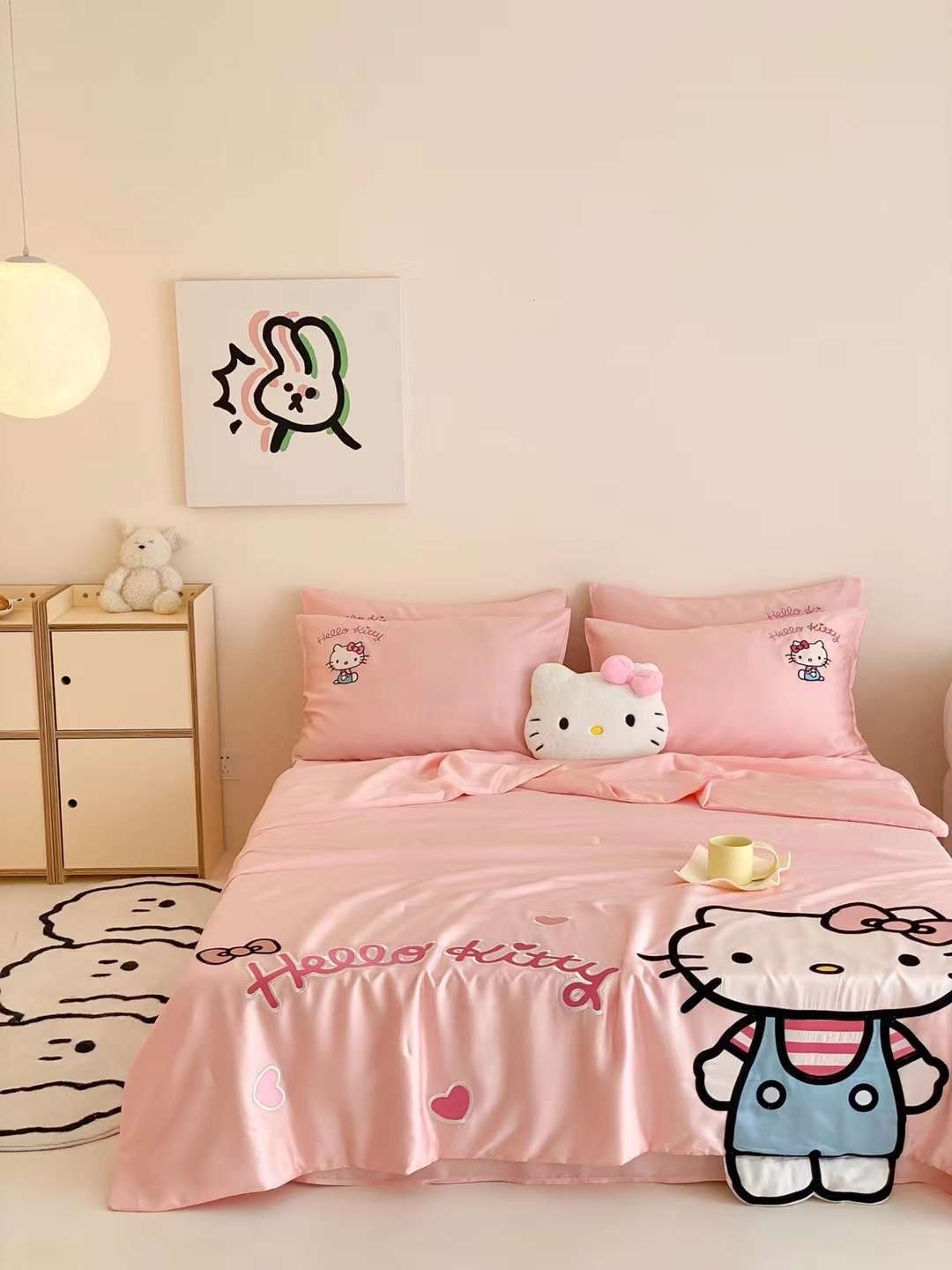 Chăn ga tencel chăn hè cho bé - Hello Kitty