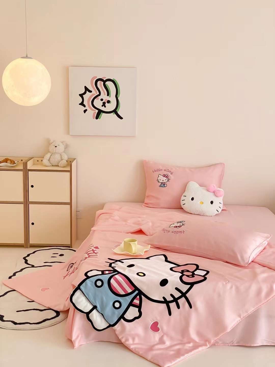 Chăn ga tencel chăn hè cho bé - Hello Kitty
