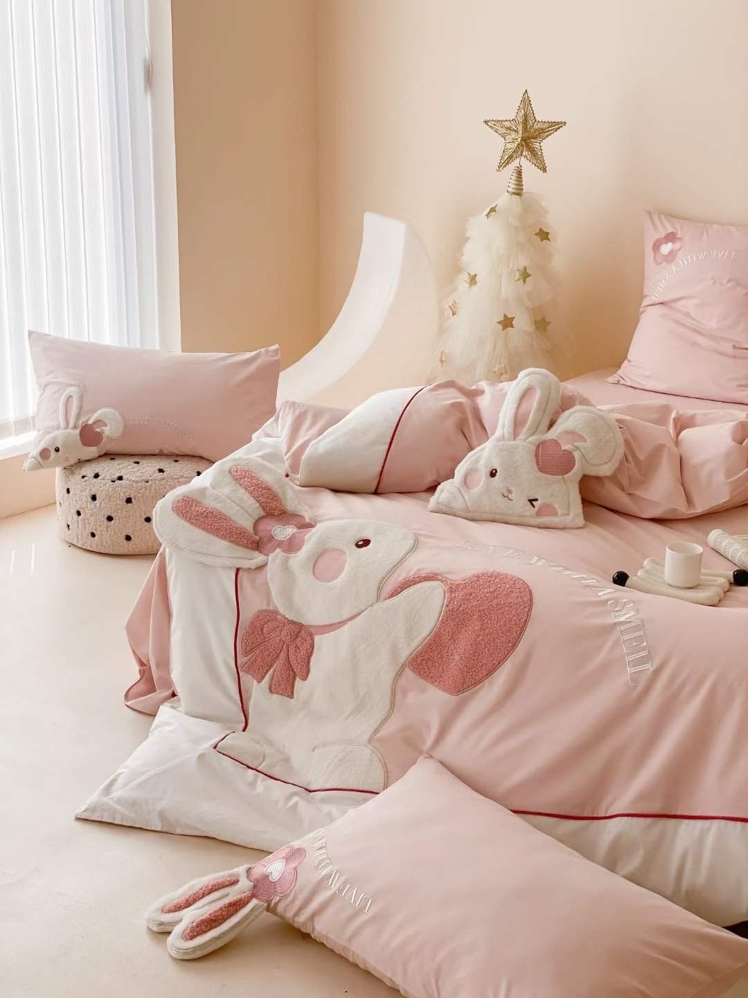 Bộ Chăn Ga Cotton Linen Kids - Thỏ