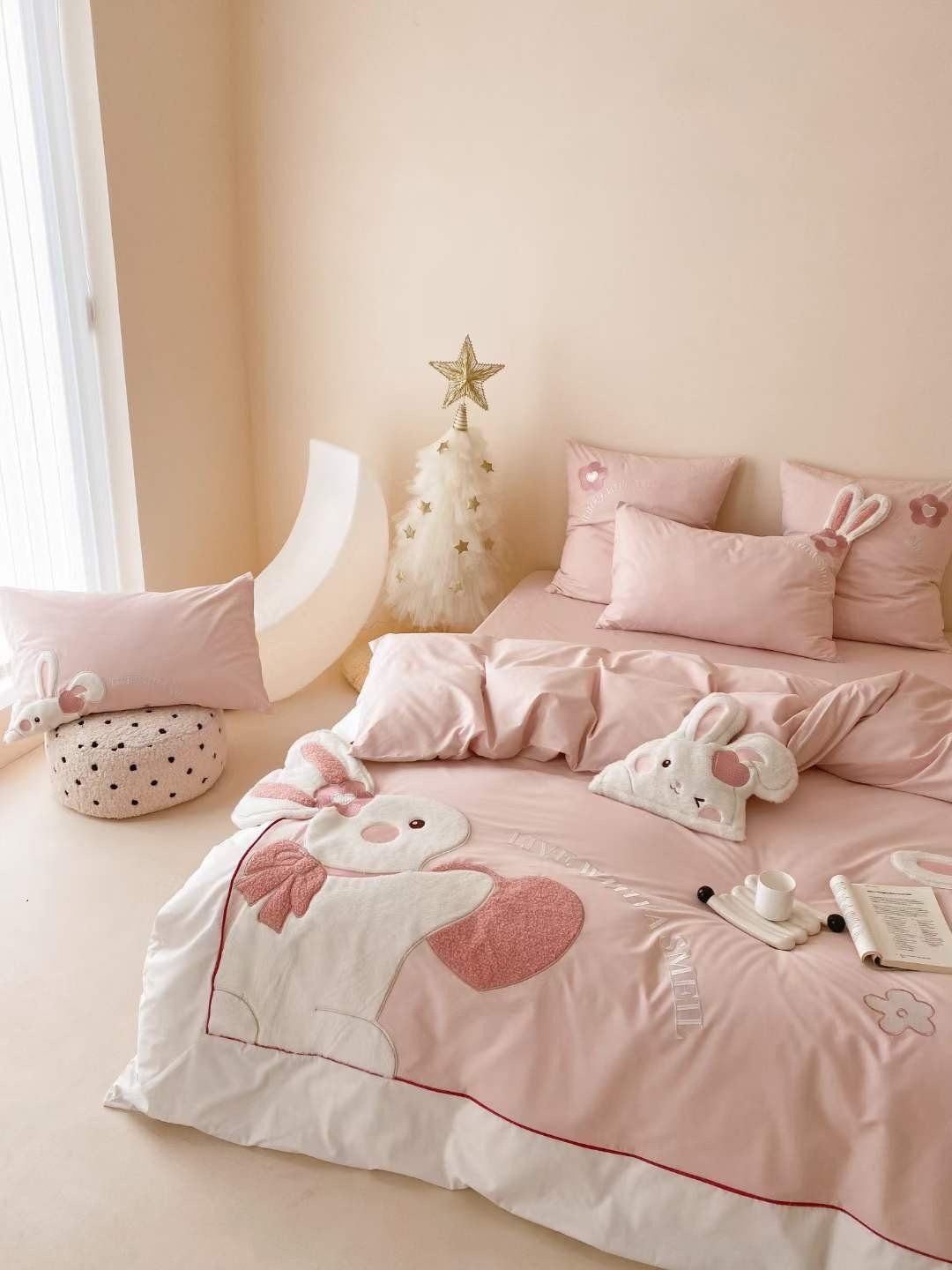 Bộ Chăn Ga Cotton Linen Kids - Thỏ