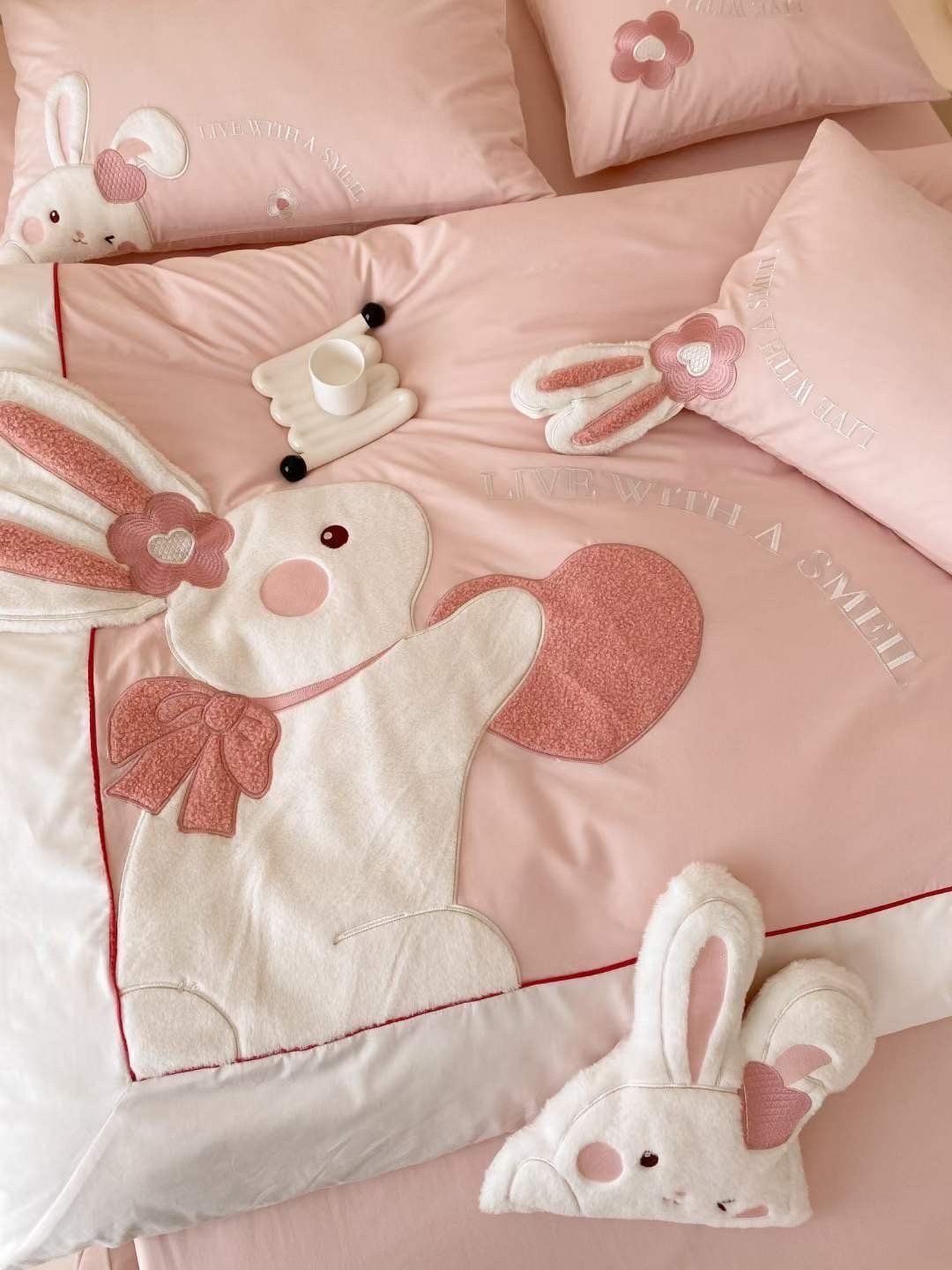 Bộ Chăn Ga Cotton Linen Kids - Thỏ