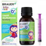 Bổ Sung Multivitamin Vitamin Nhóm B Brauer Baby & Kids Liquid Multivitamin for Infants 0+ 45ml