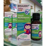 Vitamin Tổng Hợp Brauer Baby & Kids Liquid Multivitamin For Infant Cho Trẻ Sơ Sinh 0-12 Tháng Tuổi (45ml)