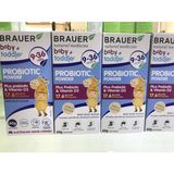 Brauer Baby Toddler Probiotic  Powder 9-36 tháng tuổi  điều hòa cân bằng hệ vi sinh đường ruột lọ 60 gam