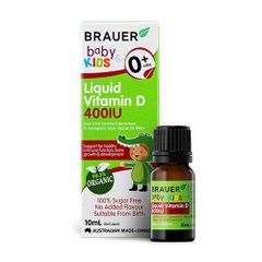 Vitamin D Dạng Lỏng Brauer Baby & Kids Liquid Vitamin D 400Iu 0+ 10Ml - Úc