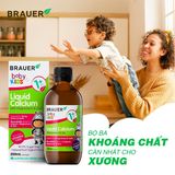 Thực Phẩm Bổ Sung Canxi Magie Kẽm Brauer Baby & Kids Liquid Calcium Cho Trẻ Trên 1 Tuổi (200ml)