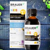 Siro Ho Cho Bé 2 Tháng Tuổi  Brauer Kids Manuka Honey Dry Cough 2+ 100ml Úc