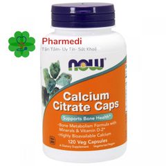 Bổ Sung Canxi NOW Foods USA Calcium Citrate Caps 120 Viên
