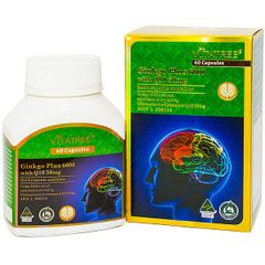 Viên Uống Hoạt Huyết Dưỡng Não Ginkgo Plus 6000 Vitatree With Q10 50Mg