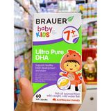 Viên Nang Mềm Bổ Sung DHA Cho Trẻ Brauer Baby & Kids Ultra Pure DHA 7+ 1 hộp 60 viên