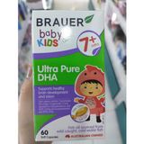 Viên Nang Mềm Bổ Sung DHA Cho Trẻ Brauer Baby & Kids Ultra Pure DHA 7+ 1 hộp 60 viên