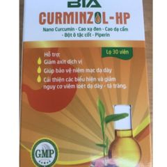 Viên Uống Nghệ Curminzol-HP BTA - Hỗ Trợ Loét Dạ Dày Tá Tràng 30 Viên