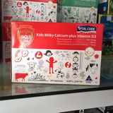 Viên Uống Bổ Sung Canxi Cho Trẻ Vital Code Kids Milky Calcium Plus Vitamin D3 ( ÚC ) hộp 30v