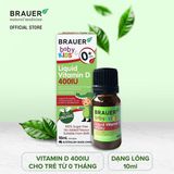 Vitamin D Dạng Lỏng Brauer Baby & Kids Liquid Vitamin D 400Iu 0+ 10Ml - Úc