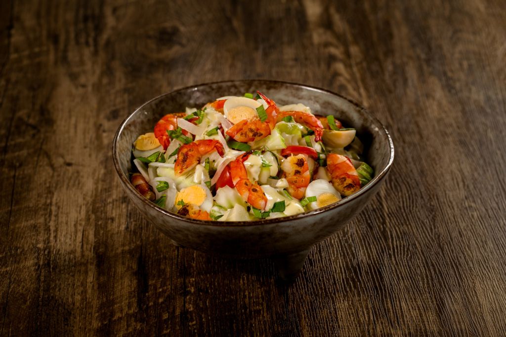 Salad tôm nướng dưa leo