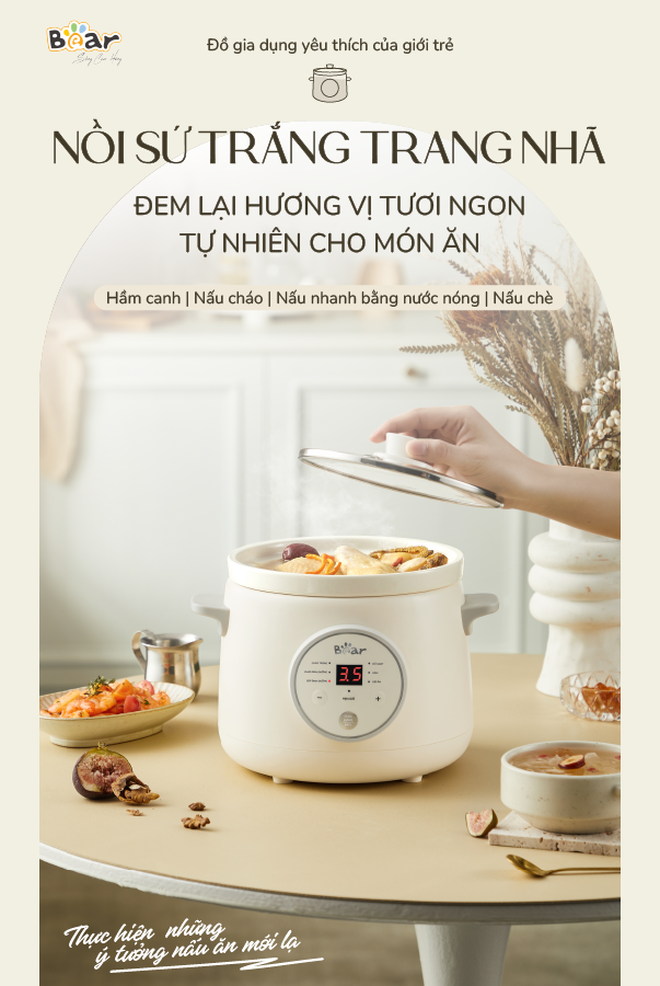 SB-NNC15 - Nồi Nấu Chậm Bear 1.5 Lít