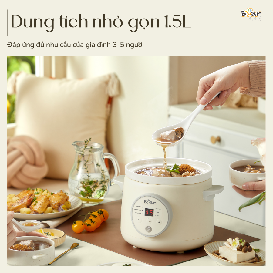 SB-NNC15 - Nồi Nấu Chậm Bear 1.5 Lít