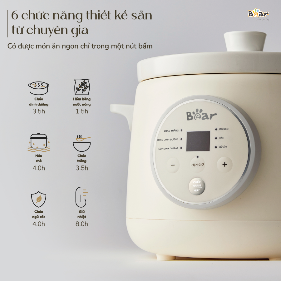 SB-NNC15 - Nồi Nấu Chậm Bear 1.5 Lít