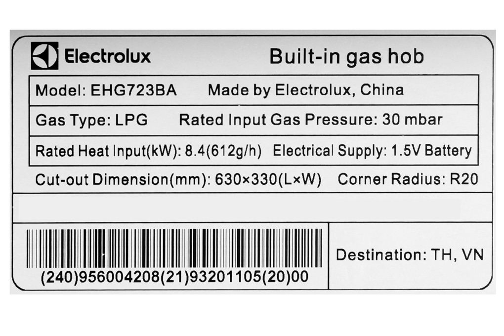 EHG723BA - Bếp Ga Âm Electrolux