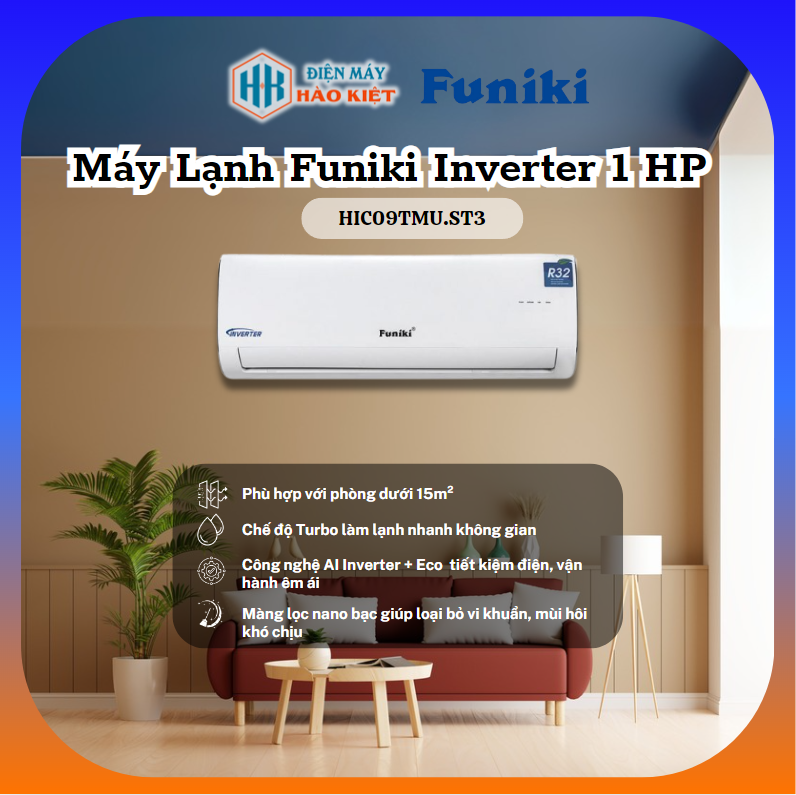 HIC09TMU.ST3 - Máy lạnh Funiki Inverter 1 HP