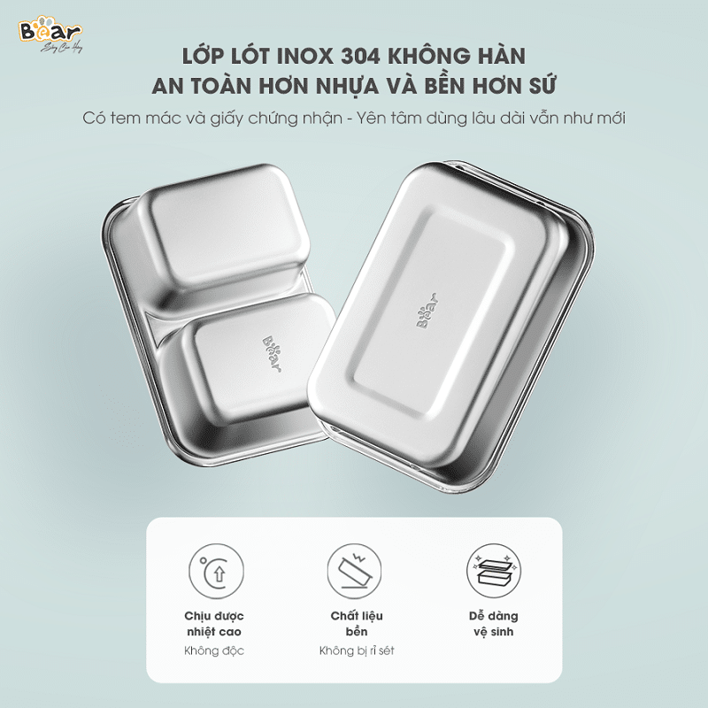 SB-HC12L - Hộp Cơm Điện Bear 1.2 Lít - 2 Ngăn
