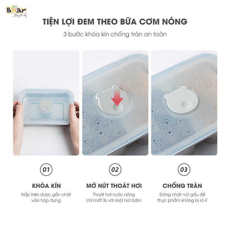 SB-HC12L - Hộp Cơm Điện Bear 1.2 Lít - 2 Ngăn