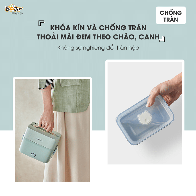 SB-HC12L - Hộp Cơm Điện Bear 1.2 Lít - 2 Ngăn