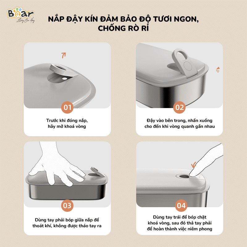 SB-HC09L - Hộp Cơm Điện Bear 0.9 Lít