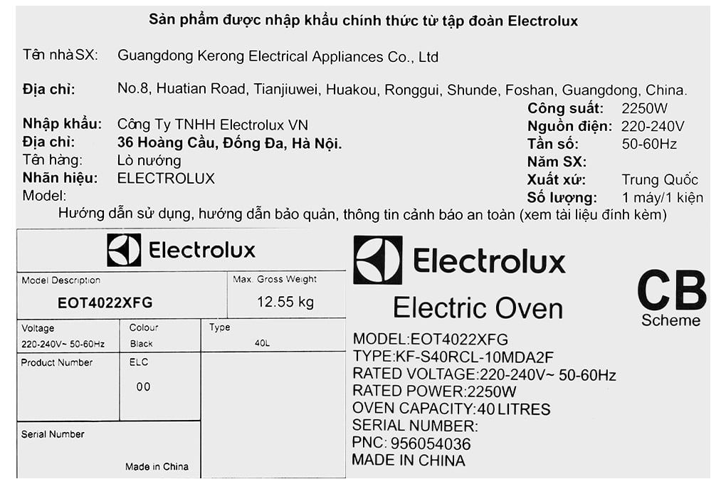 EOT4022XFG - Lò Nướng Electrolux - 40 Lít