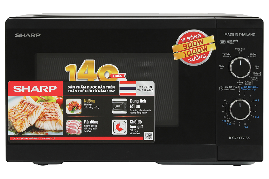 R-G251TV-BK - Lò Vi Sóng Có Nướng Sharp 25 Lít - Thái Lan